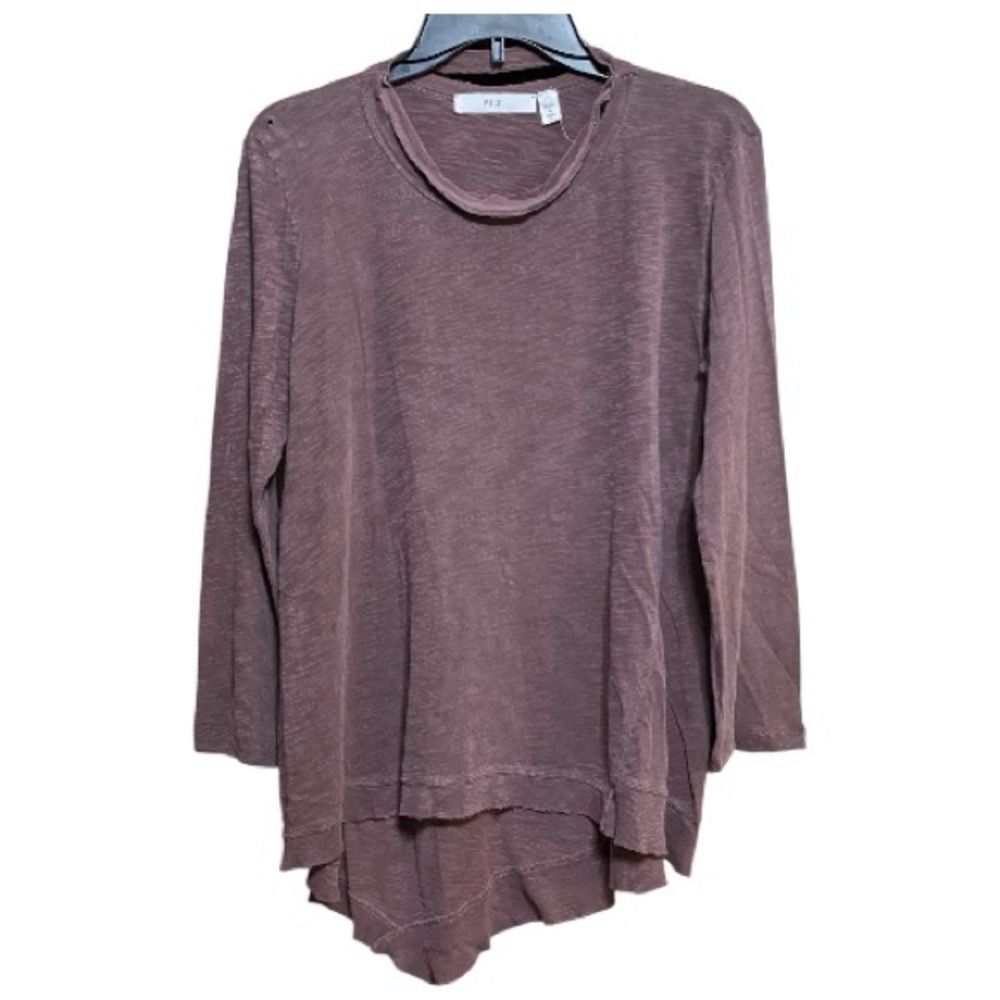 WILT Organic Cotton Slouch Distressed Long Sleeve Top L